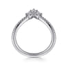 Curved Wedding Ring in 14k White Gold with Round Natural Diamond at Gabriel & Co.