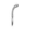 Curved Wedding Ring in 14k White Gold with Round Natural Diamond at Gabriel & Co.