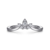 Curved 14K White Gold Diamond Anniversary Band