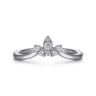 Curved Wedding Ring in 14k White Gold with Round Natural Diamond at Gabriel & Co.
