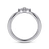 Curved Wedding Ring in 14k White Gold with Round Natural Diamond at Gabriel & Co.