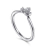 Curved Wedding Ring in 14k White Gold with Round Natural Diamond at Gabriel & Co.