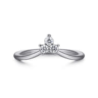 Curved 14K White Gold Diamond Anniversary Band