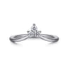 Curved Wedding Ring in 14k White Gold with Round Natural Diamond at Gabriel & Co.