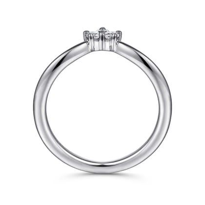 Curved 14K White Gold Diamond Anniversary Band
