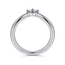 Curved Wedding Ring in 14k White Gold with Round Natural Diamond at Gabriel & Co.