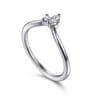 Curved Wedding Ring in 14k White Gold with Round Natural Diamond at Gabriel & Co.