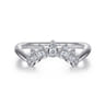 Curved Wedding Ring in 14k White Gold with Round Natural Diamond at Gabriel & Co.
