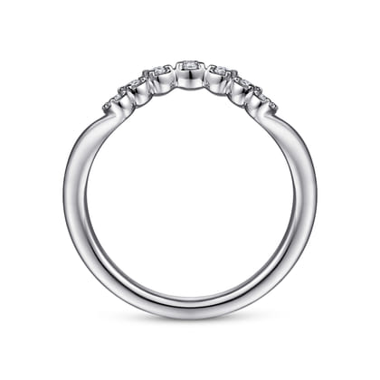 Curved-14K White Gold Diamond Anniversary Band