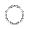 Curved Wedding Ring in 14k White Gold with Round Natural Diamond at Gabriel & Co.