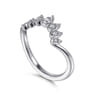 Curved Wedding Ring in 14k White Gold with Round Natural Diamond at Gabriel & Co.