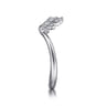 Curved Wedding Ring in 14k White Gold with Round Natural Diamond at Gabriel & Co.
