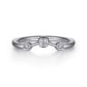 Curved Wedding Ring in 14k White Gold with Round Natural Diamond at Gabriel & Co.