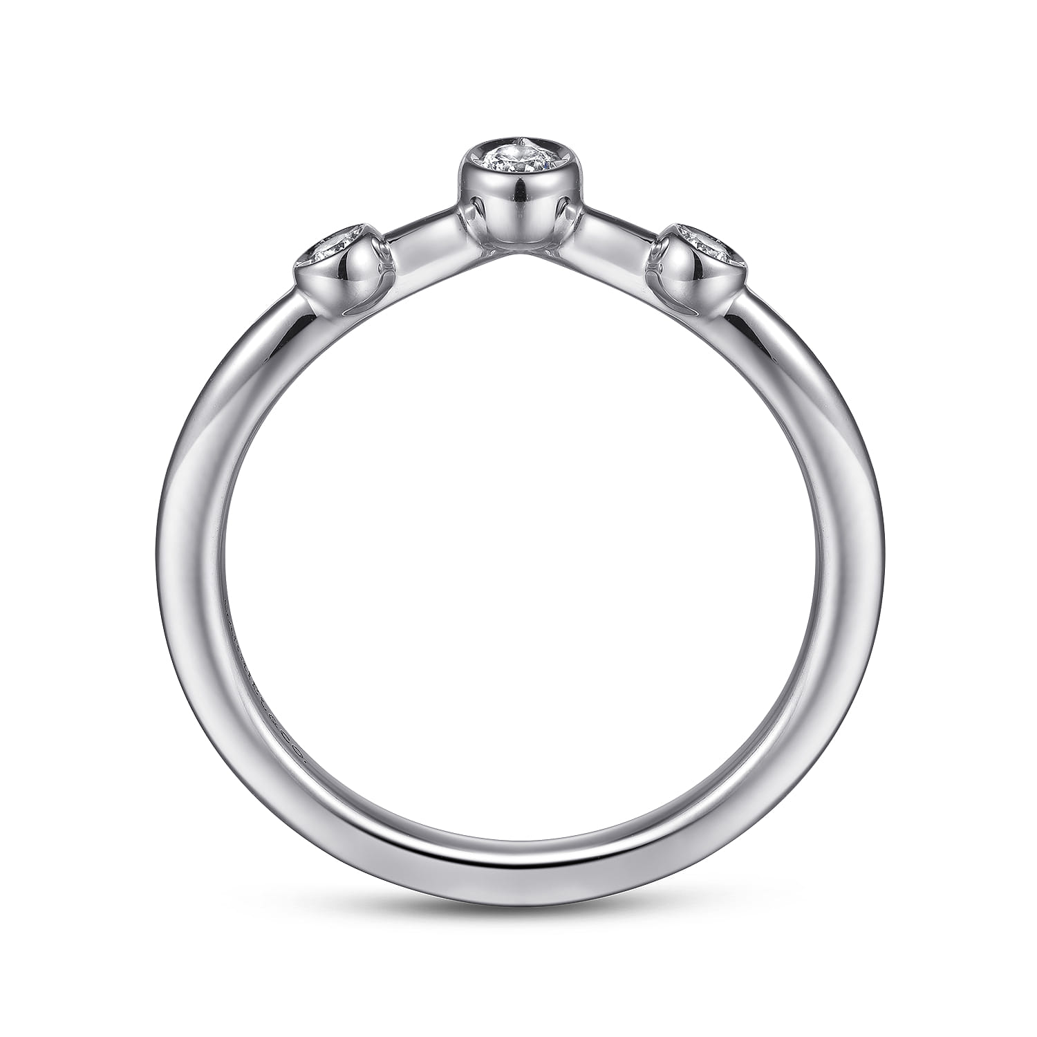 Curved-14K White Gold Diamond Anniversary Band