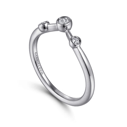 Curved-14K White Gold Diamond Anniversary Band