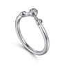 Curved Wedding Ring in 14k White Gold with Round Natural Diamond at Gabriel & Co.