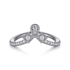 Curved-14K White Gold Diamond Anniversary Band