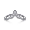 Curved Wedding Ring in 14k White Gold with Round Natural Diamond at Gabriel & Co.