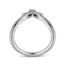 Curved Wedding Ring in 14k White Gold with Round Natural Diamond at Gabriel & Co.