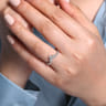 Curved Wedding Ring in 14k White Gold with Round Natural Diamond at Gabriel & Co.