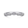 Curved Wedding Ring in 14k White Gold with Round Natural Diamond at Gabriel & Co.