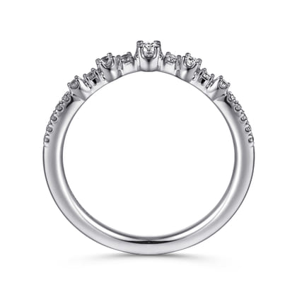 Curved-14K White Gold Diamond Anniversary Band