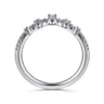 Curved Wedding Ring in 14k White Gold with Round Natural Diamond at Gabriel & Co.