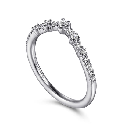 Curved-14K White Gold Diamond Anniversary Band