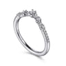 Curved Wedding Ring in 14k White Gold with Round Natural Diamond at Gabriel & Co.