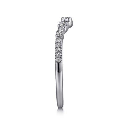 Curved-14K White Gold Diamond Anniversary Band