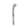 Curved Wedding Ring in 14k White Gold with Round Natural Diamond at Gabriel & Co.