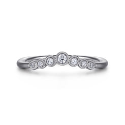 Curved 14K White Gold Diamond Anniversary Band