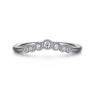 Curved 14K White Gold Diamond Anniversary Band