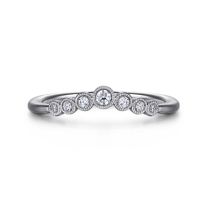 Curved 14K White Gold Diamond Anniversary Band