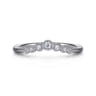 Curved Wedding Ring in 14k White Gold with Round Natural Diamond at Gabriel & Co.
