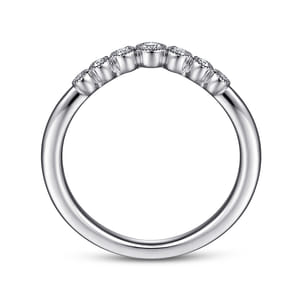 Curved 14K White Gold Diamond Anniversary Band