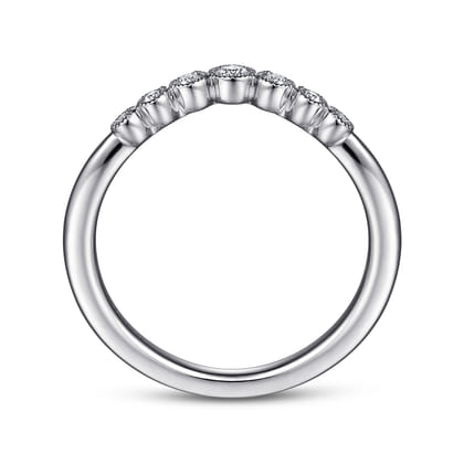 Curved 14K White Gold Diamond Anniversary Band
