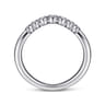 Curved Wedding Ring in 14k White Gold with Round Natural Diamond at Gabriel & Co.