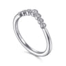 Curved Wedding Ring in 14k White Gold with Round Natural Diamond at Gabriel & Co.