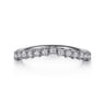 Curved Wedding Ring in 14k White Gold with Round Natural Diamond at Gabriel & Co.
