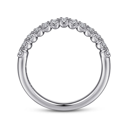 Curved-14K White Gold Diamond Anniversary Band