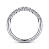 Curved Wedding Ring in 14k White Gold with Round Natural Diamond at Gabriel & Co.