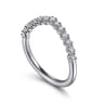 Curved Wedding Ring in 14k White Gold with Round Natural Diamond at Gabriel & Co.