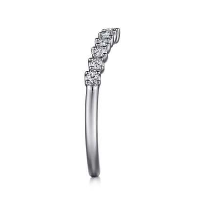 Curved-14K White Gold Diamond Anniversary Band