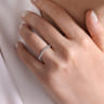 Curved Wedding Ring in 14k White Gold with Round Natural Diamond at Gabriel & Co.