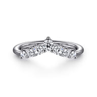 Curved-14K White Gold Diamond Anniversary Band