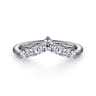 Curved Wedding Ring in 14k White Gold with Round Natural Diamond at Gabriel & Co.
