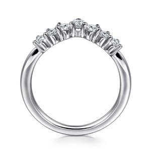 Curved-14K White Gold Diamond Anniversary Band