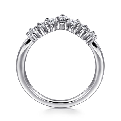 Curved-14K White Gold Diamond Anniversary Band