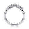 Curved Wedding Ring in 14k White Gold with Round Natural Diamond at Gabriel & Co.